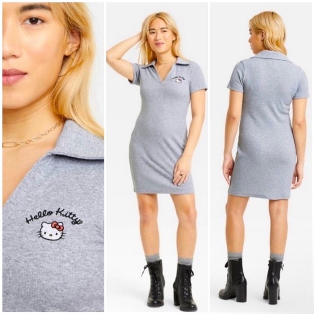 NWT Hello Kitty Sanrio Ribbed Body Con Dress Women’s small
